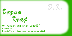 dezso kraj business card